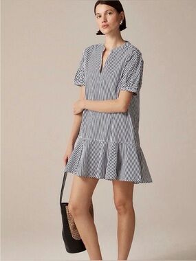 J. Crew Delilah dress in striped cotton poplin - NWT Petite Medium